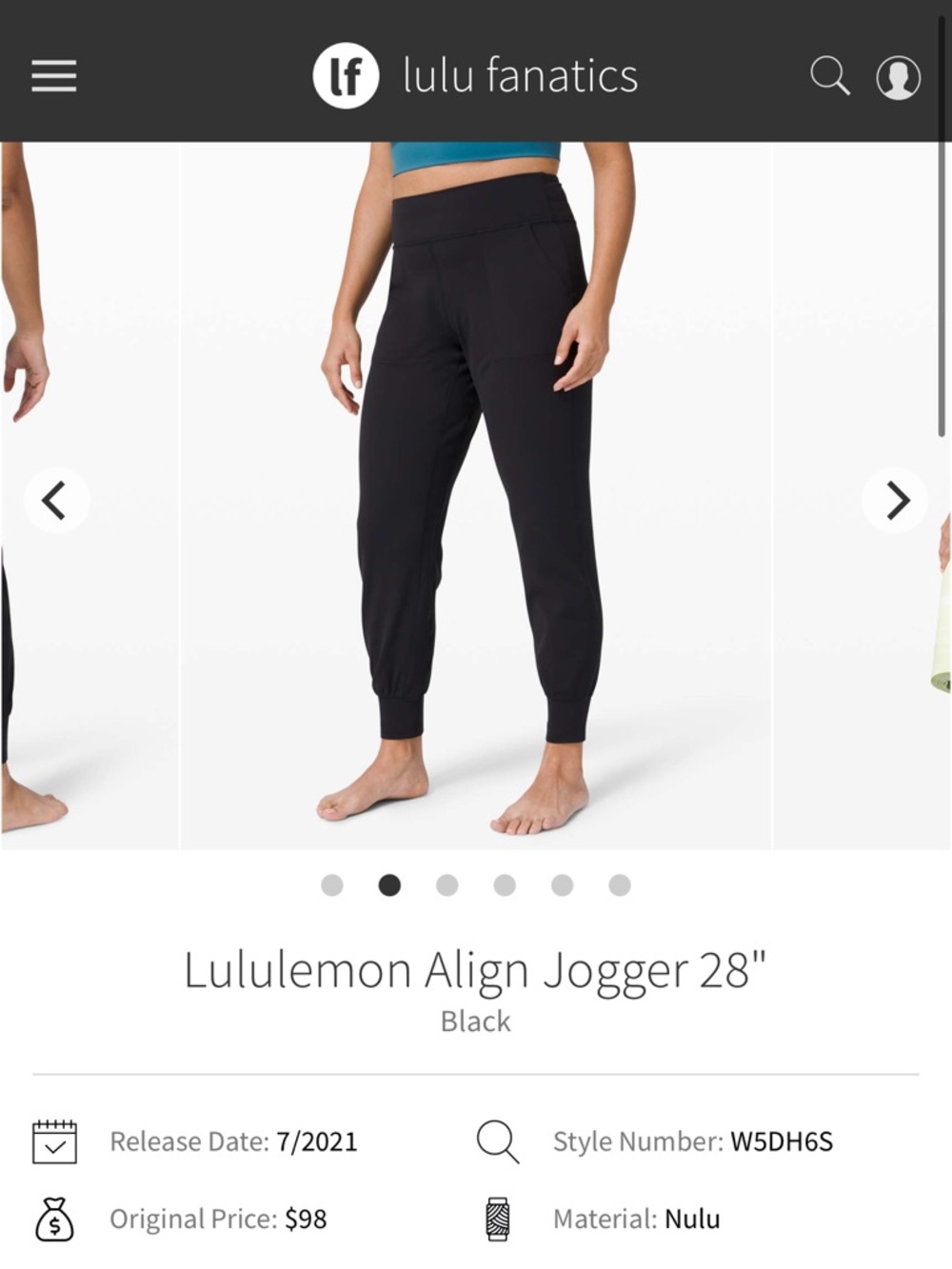Lululemon High-Rise Align Joggers 28”